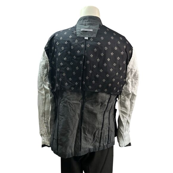 John Varvatos Mainline Men L/42 Asymmetrical Military Fleur De Lis Jacket Italy - Picture 10 of 16